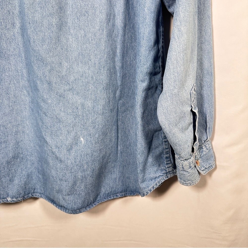 Blitzz Studios Denim Shirt, Flintstones Back Embroidery (L) Light Wash, Retro - Picture 5 of 9